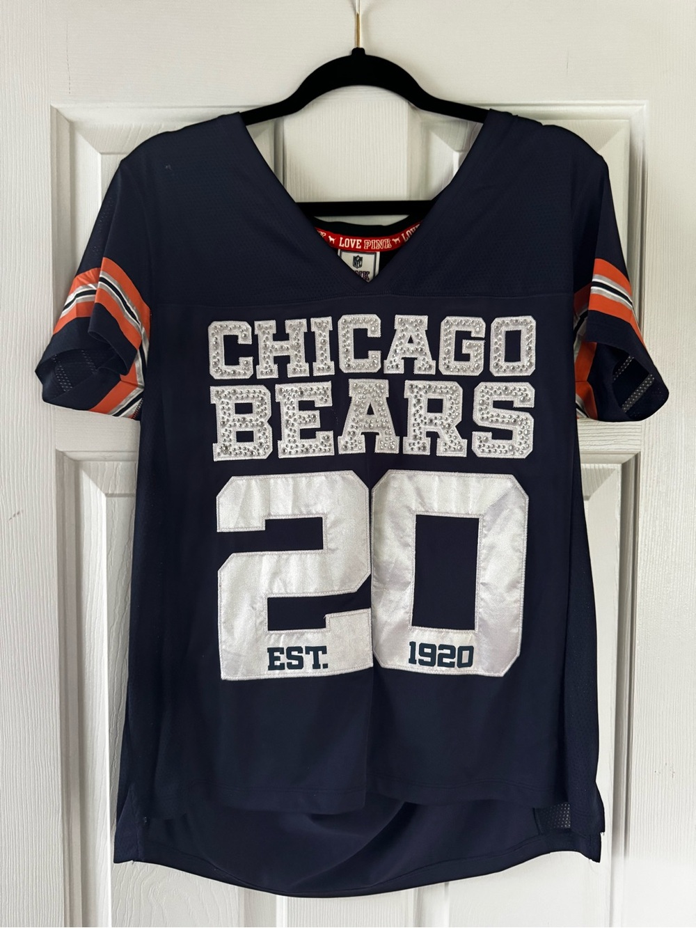 Chicago Bears Women Football Jersey stye top- PINK